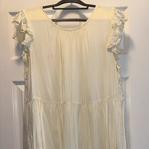 Wilfred Pale Yellow/ Cream Ruffle Dress